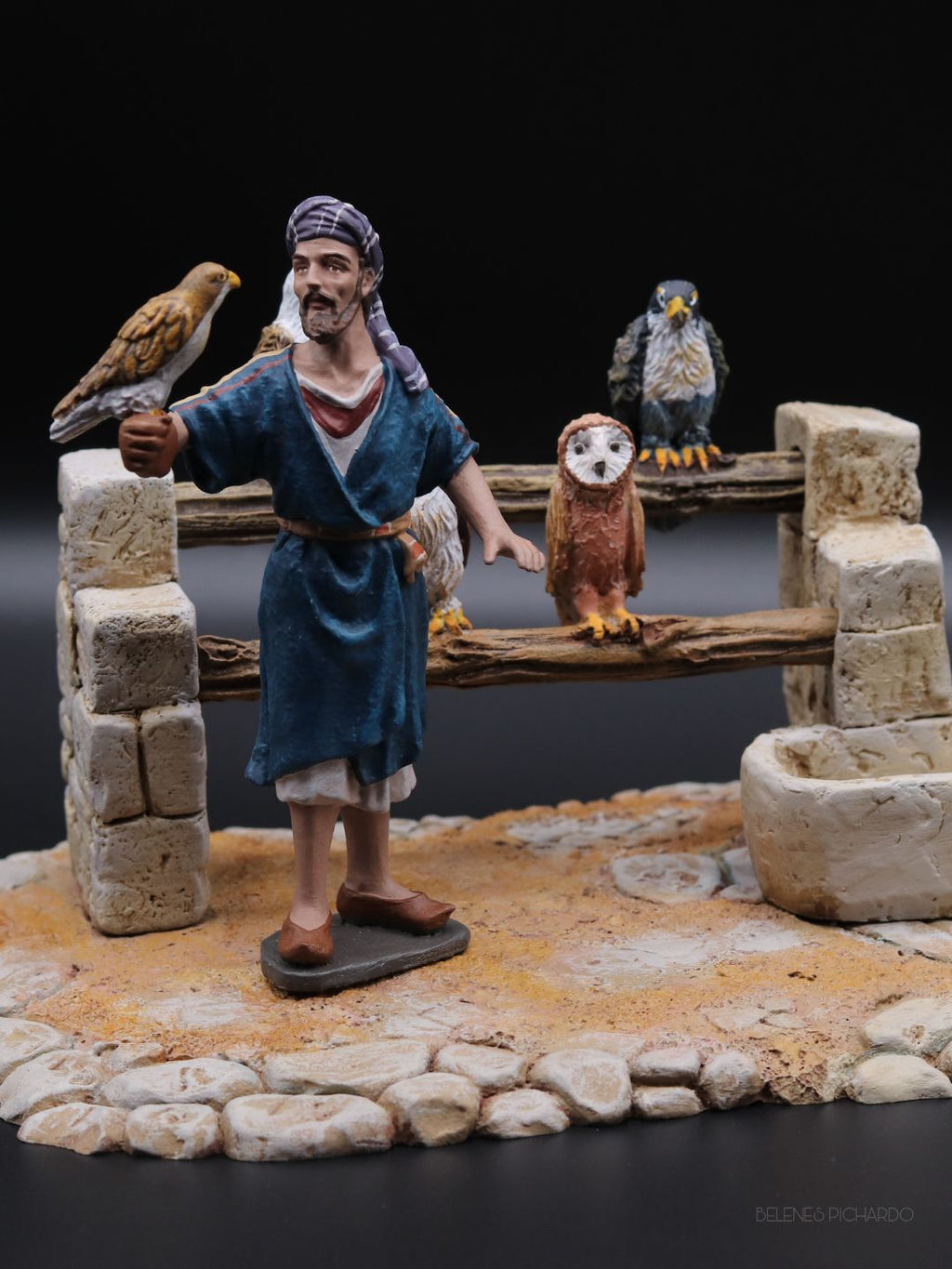 pastor cetrero con puesto 12 cm para belen